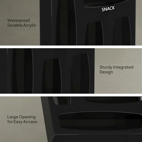 Aquiver Acrylic Bags Organizer - Baggie Bags Drawer Organizer & Plastic Food Storage Bags Holder - Compatible with Gallon, Quart, Sandwich, Snap, Freezer, Slider Bags (Black) - Image 4