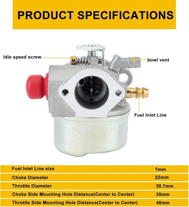 Panari OHH60 OHH55 Carburetor Kit for Tecumesh 6.5HP 5.5HP 5HP OH195EA OHH65 OHH50 OHH55 OHH60 Engine Lawn Mower Carburetor Parts Replace 640004 640025 640014 640017 Tecumesh Carb - Image 5