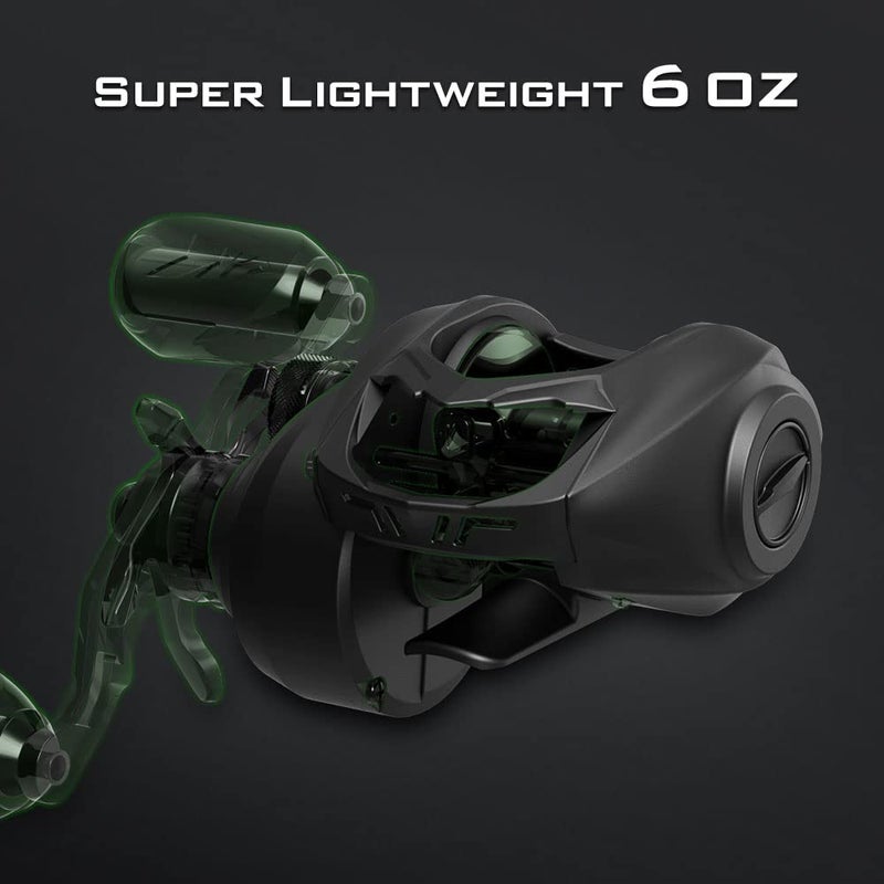 KastKing Spartacus II Baitcasting Fishing Reel, 6oz Ultralight, Super Smooth with 17.6 LB Carbon Fiber Drag, 7.2:1 Gear Ratio, 39mm Palm Perfect Lower Profile Design,Stryker Green,Right Handed - Image 3