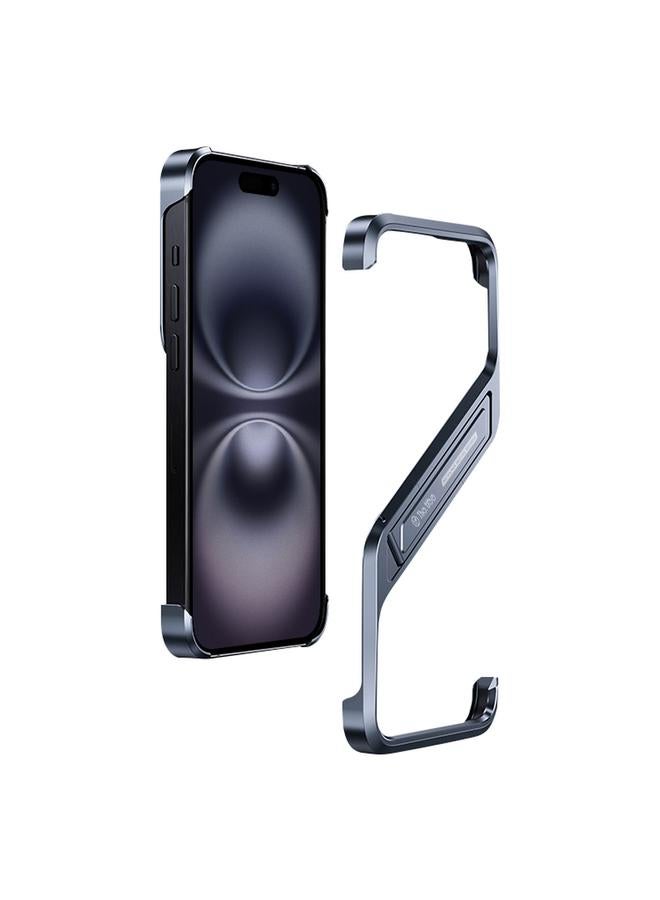 S-TOP Case For iPhone 16 S-shaped Stand Frameless Metal Phone Case - Image 1
