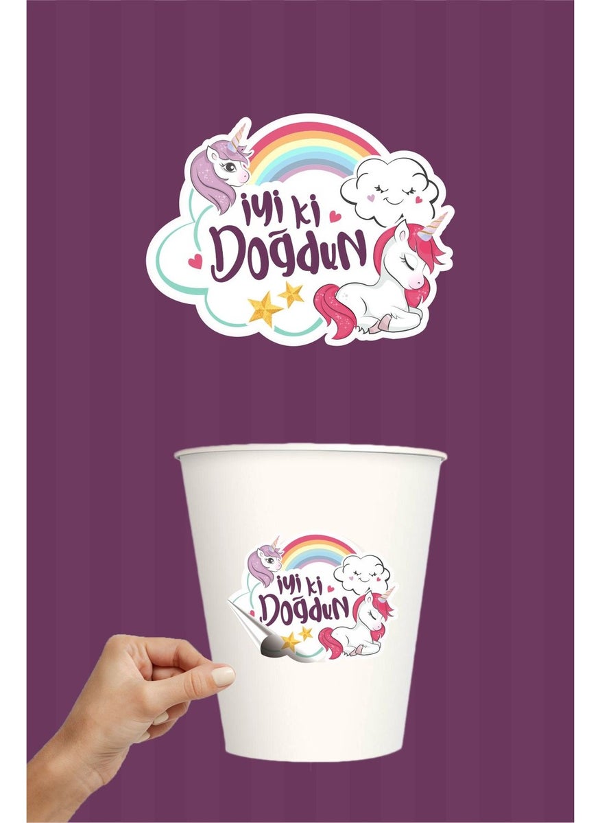 Neşeli Günlerim Happy Days Unicorn Themed Sticker 20's (Label) 