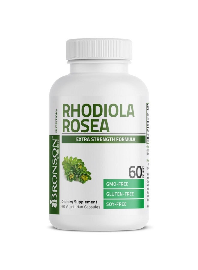 Bronson Rhodiola Rosea Vegetarian Capsules - Adaptogenic Herb - Brain, Stress & Mood Support - Non-GMO, 60 Count - Image 1