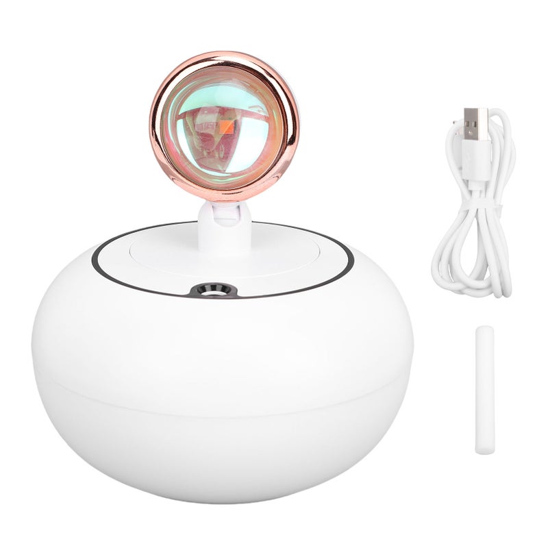 Air Humidifier with Sunset Lamp Water Replenishment USB Powered Desktop Humidifier for Home and Car White - Image 1