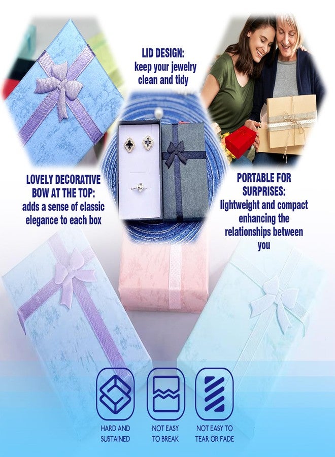 Waltool 35Pcs Empty Small Jewelry Gift Boxes with Lids Assorted Color Set, Cardboard Jewelry Boxes with Decorative Bowknot for Anniversaries, Weddings, Birthdays (2 x 3.1 x 1.1 Inch - Image 5