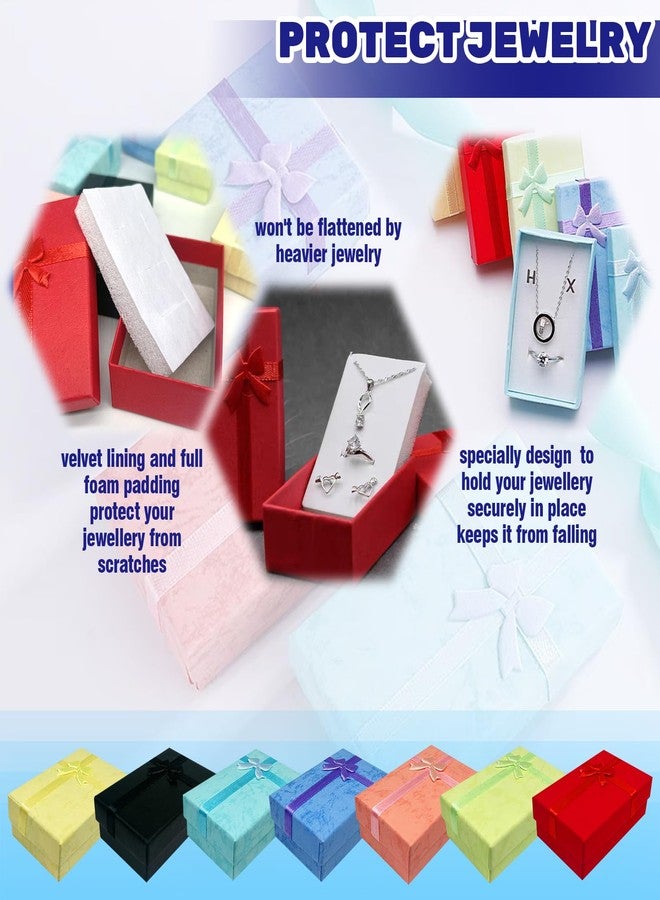 Waltool 35Pcs Empty Small Jewelry Gift Boxes with Lids Assorted Color Set, Cardboard Jewelry Boxes with Decorative Bowknot for Anniversaries, Weddings, Birthdays (2 x 3.1 x 1.1 Inch - Image 4
