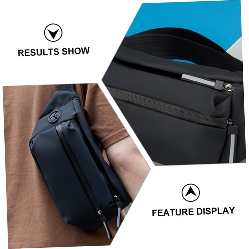 Mens MultiPUose Waist Bag Crossbody Sling Black For Outdoor Activities Casual Use Hiking Travel - Image 5