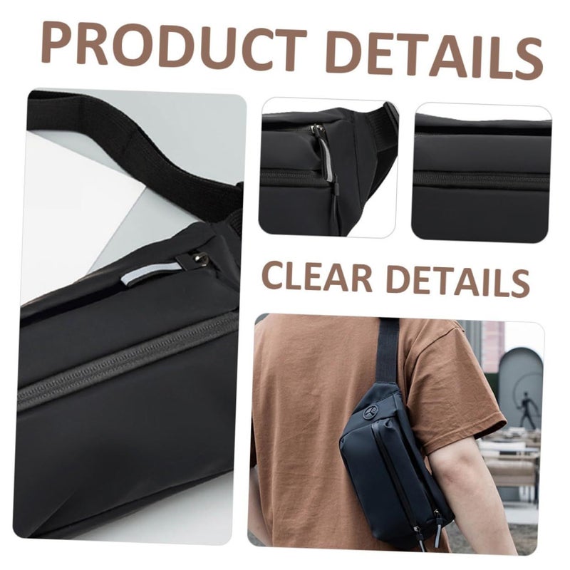 Mens MultiPUose Waist Bag Crossbody Sling Black For Outdoor Activities Casual Use Hiking Travel - Image 3