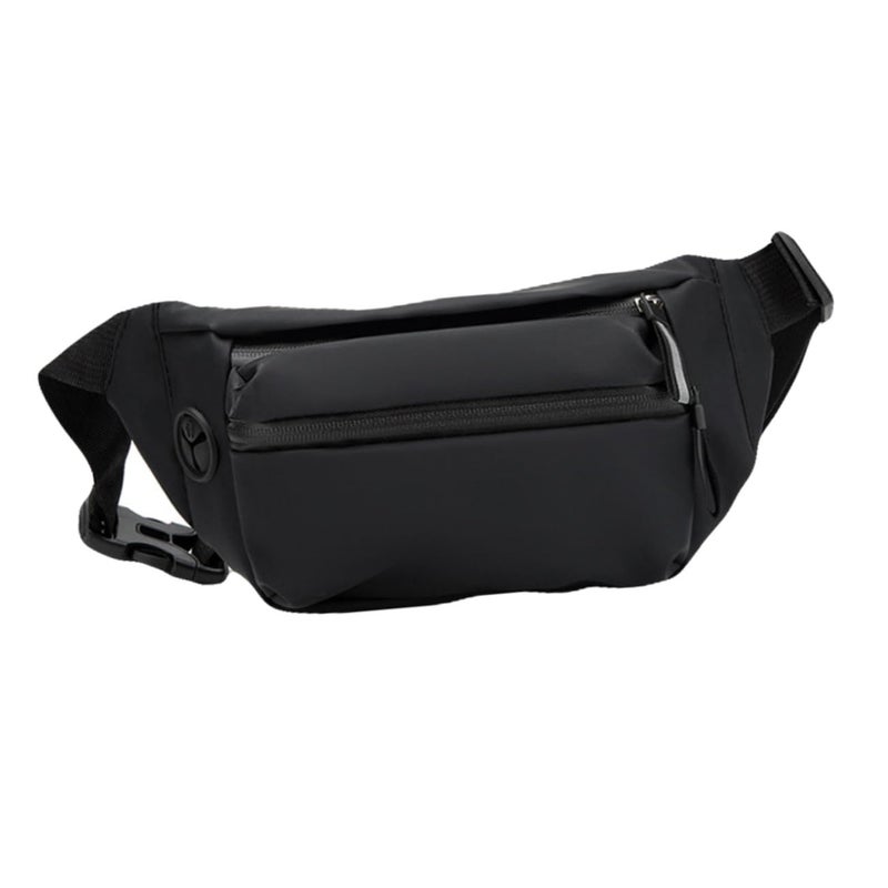 Mens MultiPUose Waist Bag Crossbody Sling Black For Outdoor Activities Casual Use Hiking Travel - Image 2