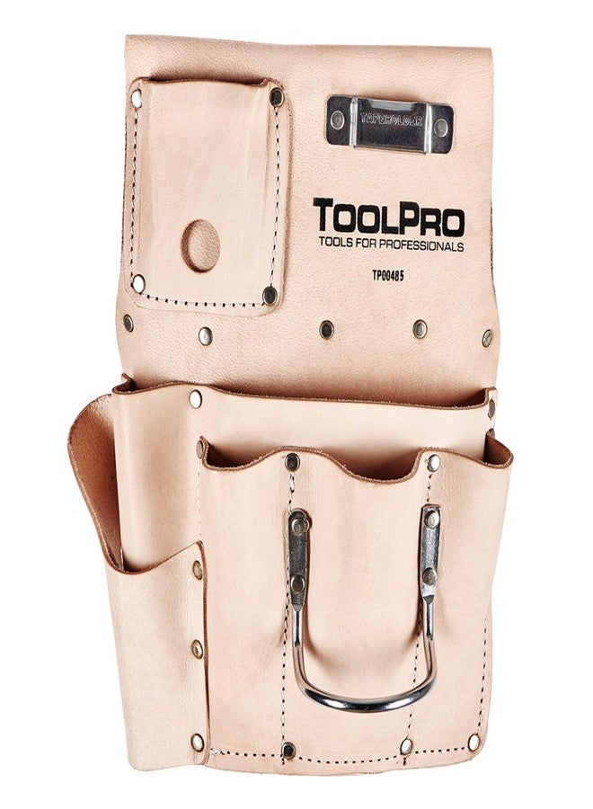 ToolPro 8 Pocket Top Grain Leather Drywall Pouch - Right Handed, Professional Drywall Tool Pouch - Image 2