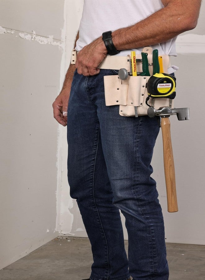 ToolPro 8 Pocket Top Grain Leather Drywall Pouch - Right Handed, Professional Drywall Tool Pouch - Image 4