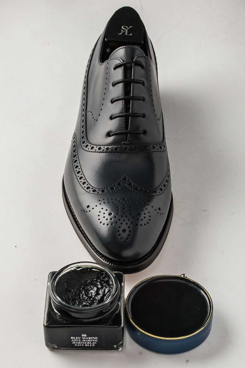 SAPHIR Medaille d'Or Pommadier Cream 75ml â€“ Natural Cream Leather Shoe Polish, Leather Conditioner for Boots, Handbags - Navy Blue - Image 3