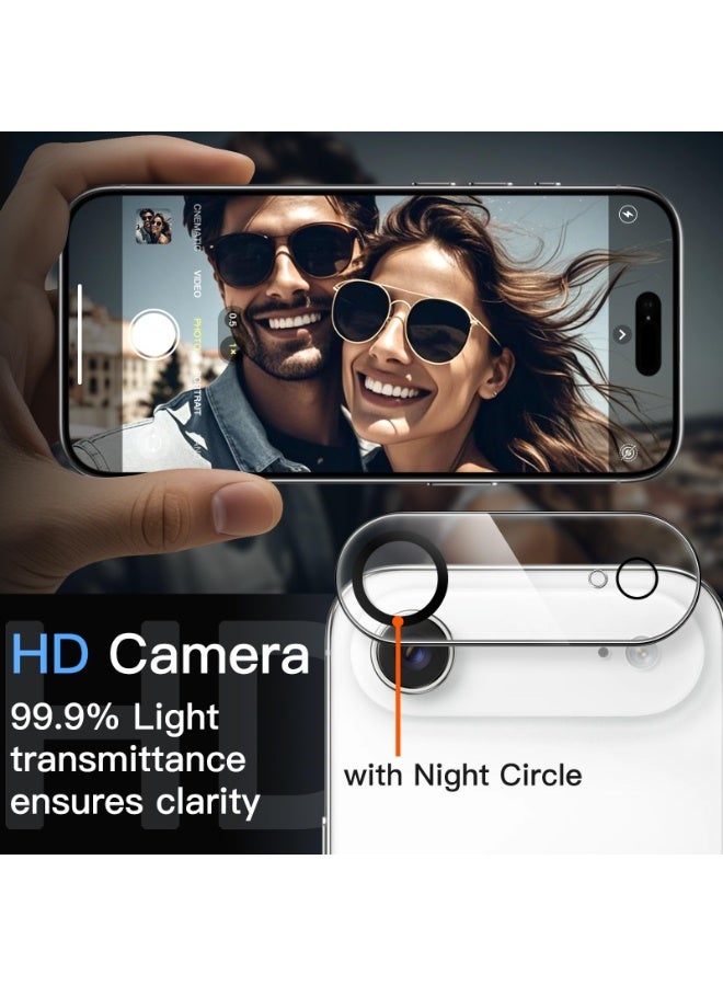 SANMUGEED 4-Pack Camera Lens Protector for iPhone Air 6.5'' Screen Protector Tempered Glass[Case Friendly][New Rersion],for iPhone 17 Air Scratch-Resistant,Clear+Black Circle - Image 3