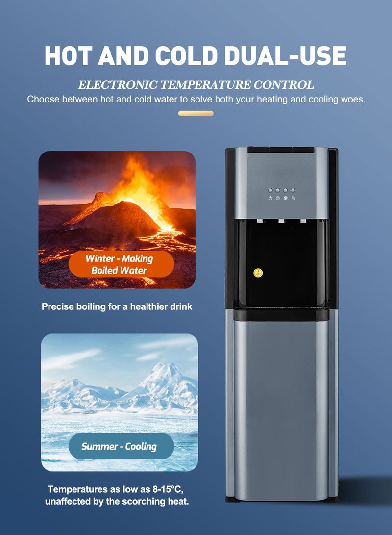 ايتي لايف مبرد مياه بتحميل سفلي لزجاجات 3 و5 جالون – ثلاث درجات حرارة (حار، عادي، بارد) مع قفل أمان للأطفال، 550 واط - Image 5