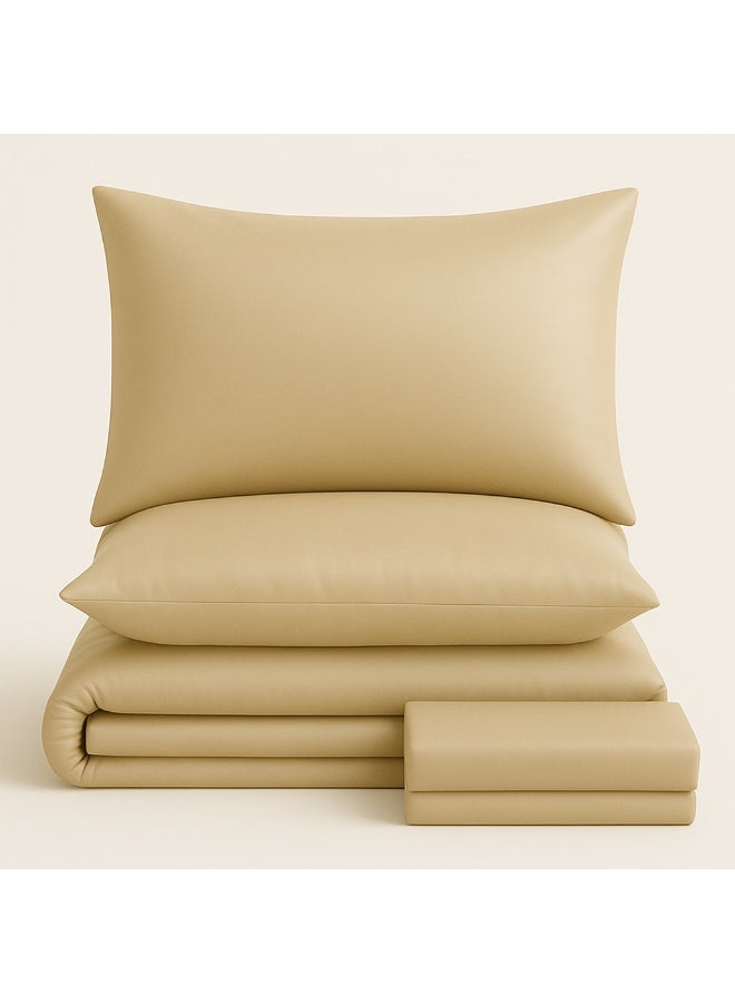 bukhamseen Luxury Cotton Hotel Quilted Bed sheet set, with 300 Thread Count 7 Pieces (stiched filling) Alfaisaliea - Image 2