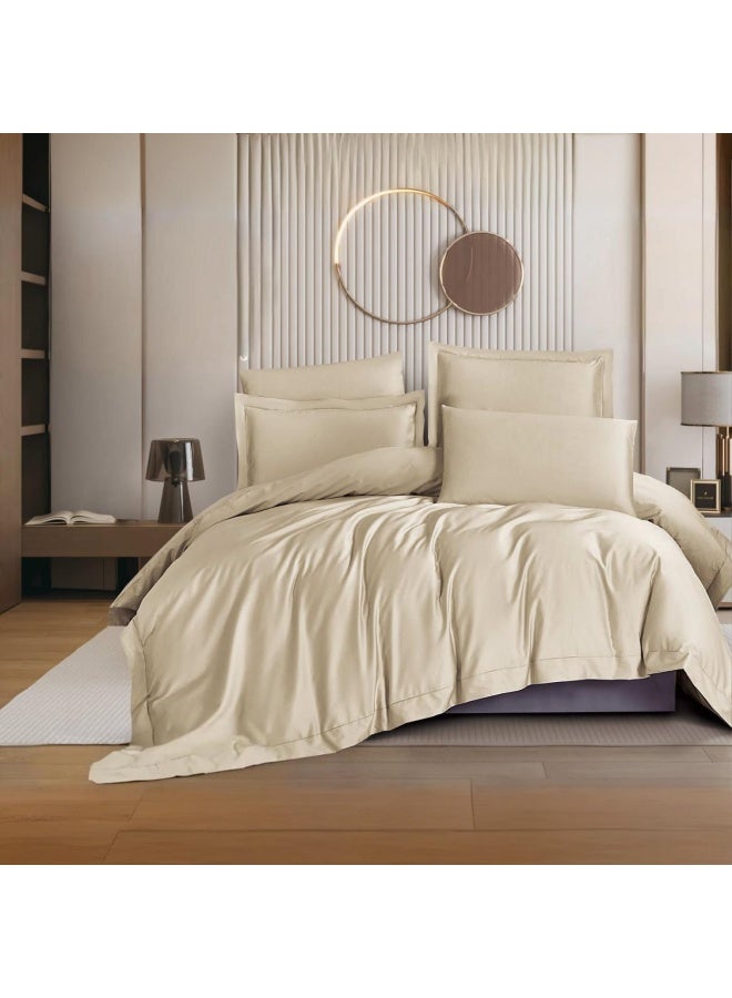 bukhamseen Luxury Cotton Hotel Quilted Bed sheet set, with 300 Thread Count 7 Pieces (stiched filling) Alfaisaliea - Image 1