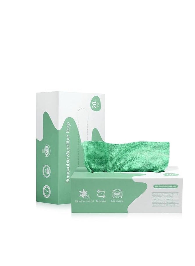 20 Pack Microfiber Towels, Disposable Towels with Dispenser Box, Car Wipes, Cleaning Towels (Multiple Colors) - Image 1