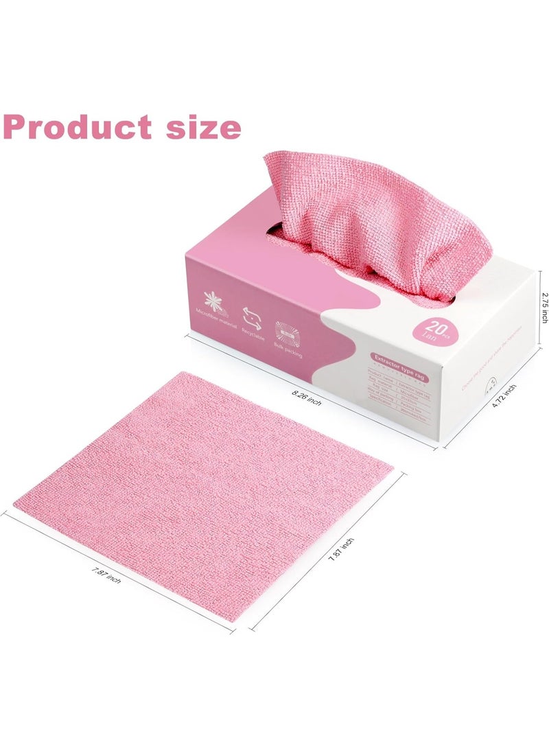 20 Pack Microfiber Towels, Disposable Towels with Dispenser Box, Car Wipes, Cleaning Towels (Multiple Colors) - Image 2