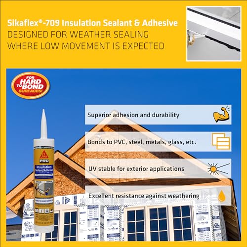 SIKA Sikaflex Insulation Sealant & Adhesive, Dark Bronze, Universal Flashing Sealant, Weather & Moisture Resistant, Bonds to Insulation Boards, PVC, Metals, Glass - 9 fl. oz. Cartridge - Image 3