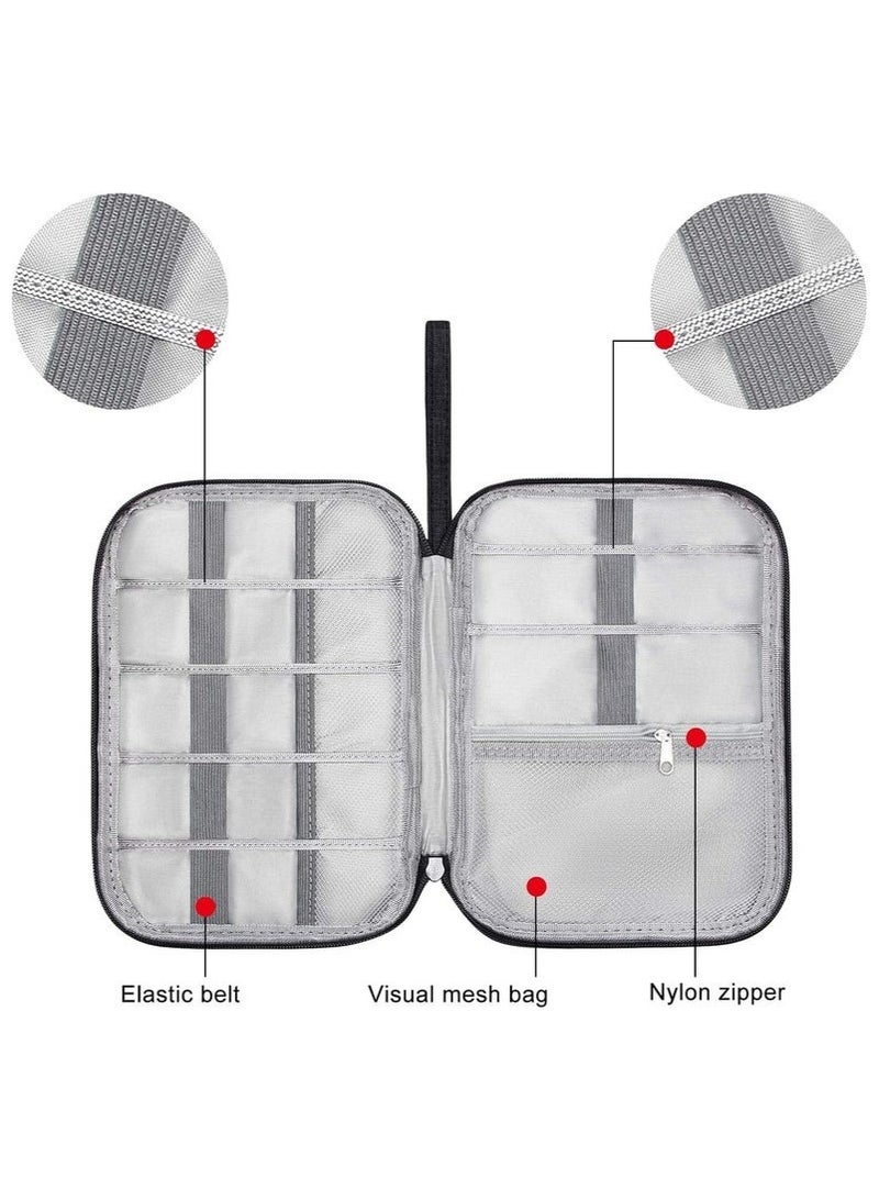 ترافل شنطة تنظيم كابلات السفر والاكسسوارات الإلكترونية، شنطة تنظيم أسلاك محمولة للكابلات والشاحن والموبايل وUSB وبطاقة اس دي وسماعات الأذن وغيرها من الاغراض، لون أسود - Image 5