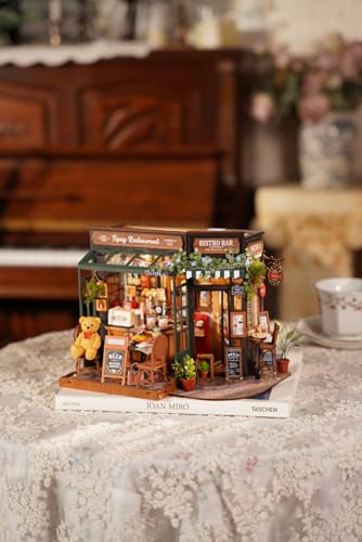 Rowood Miniature House Kits for AdultsDIY Mini House Building KitWooden Dollhouse Kit with LED for Adults Beginners as Birthday Tipsy Restaurant - Image 5