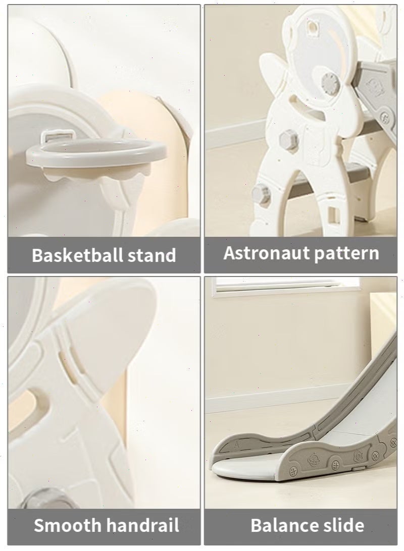 3-in-1 Kids Slide with Basketball Hoop & Climbing Frame - Foldable Toddler Slide for 1-3 Years Indoor Outdoor Playground - Image 5