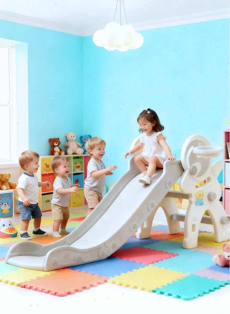 3-in-1 Kids Slide with Basketball Hoop & Climbing Frame - Foldable Toddler Slide for 1-3 Years Indoor Outdoor Playground - Image 1