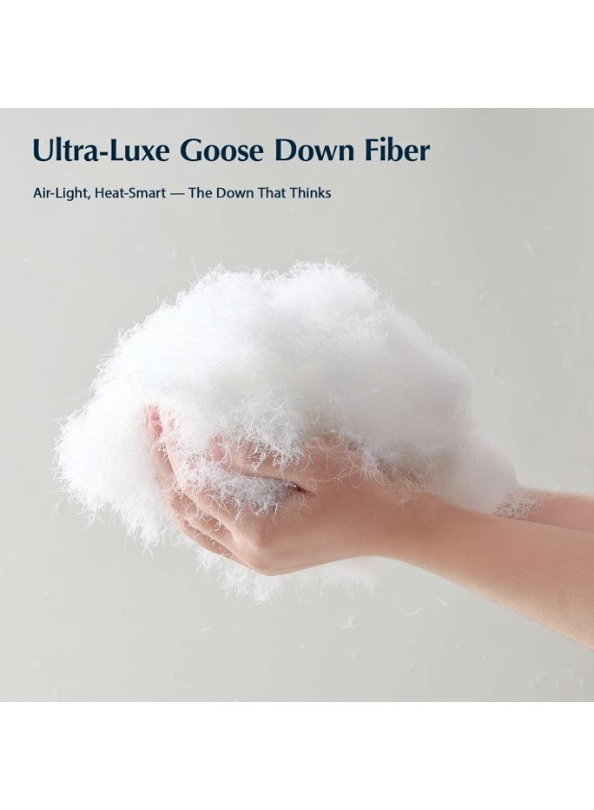Eworld Ultra Luxe Goose Down Fiber Duvet, Soft & Fluffy White Comforter Quilt for a Warm and Cozy Night’s Sleep, for all beds, Made in UAE - Image 4