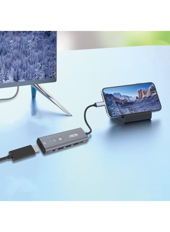 GO-DES 6-in-1 Docking Station Multi-function USB-C to HDMI with Instant Screen off One Click Mute and 4K Ultra HD - Image 2