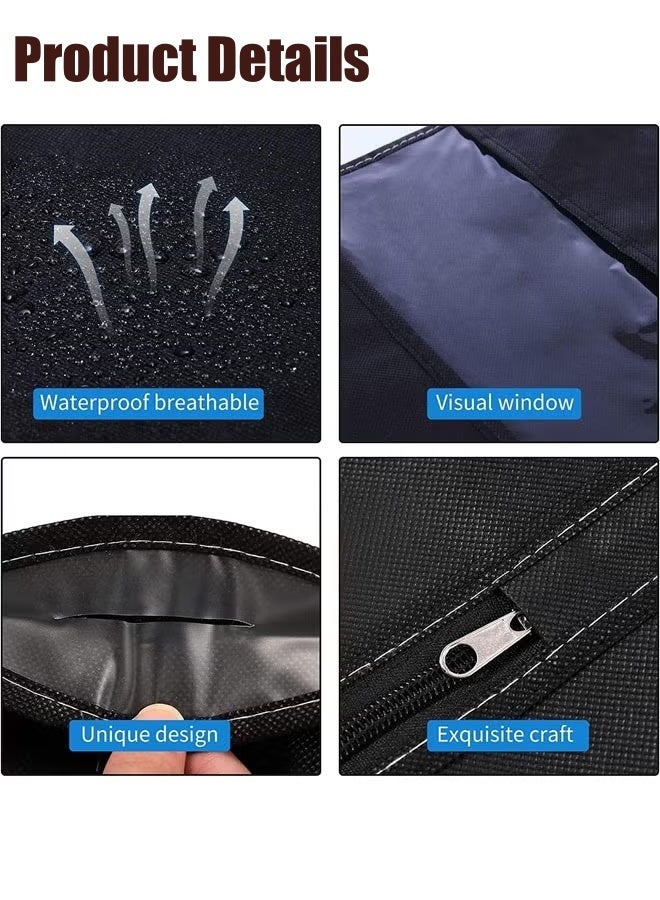 Optico Garment Bags, 5 Packs Dress Bags Suit Bags Clothes Covers with Visible Window EVA Coat Bags Breathable Suit Cover Bags with Zipper Clothes Suits Protector Bags for Hanging Clothes - Image 2