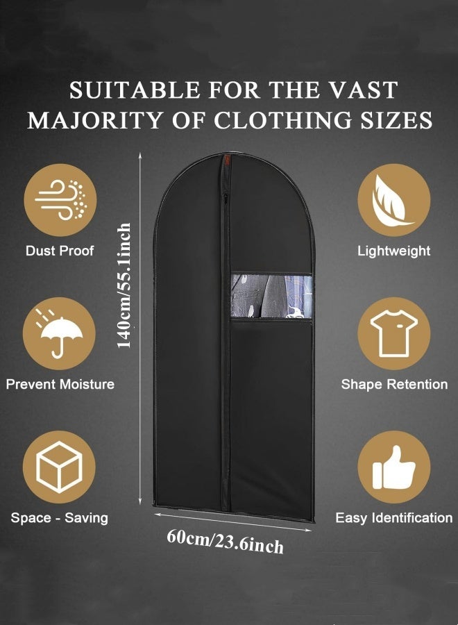 Optico Garment Bags, 5 Packs Dress Bags Suit Bags Clothes Covers with Visible Window EVA Coat Bags Breathable Suit Cover Bags with Zipper Clothes Suits Protector Bags for Hanging Clothes - Image 3