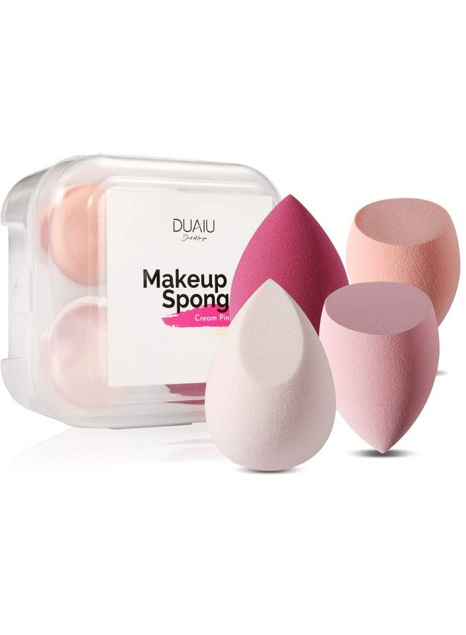 DUAIU 4 Pcs Makeup Sponge Set Beauty Sponge Foundation Blending Sponge, Flawless For Liquid, Cream, And Powder, Multi-Colored Makeup Sponges With Storage Box - Image 1
