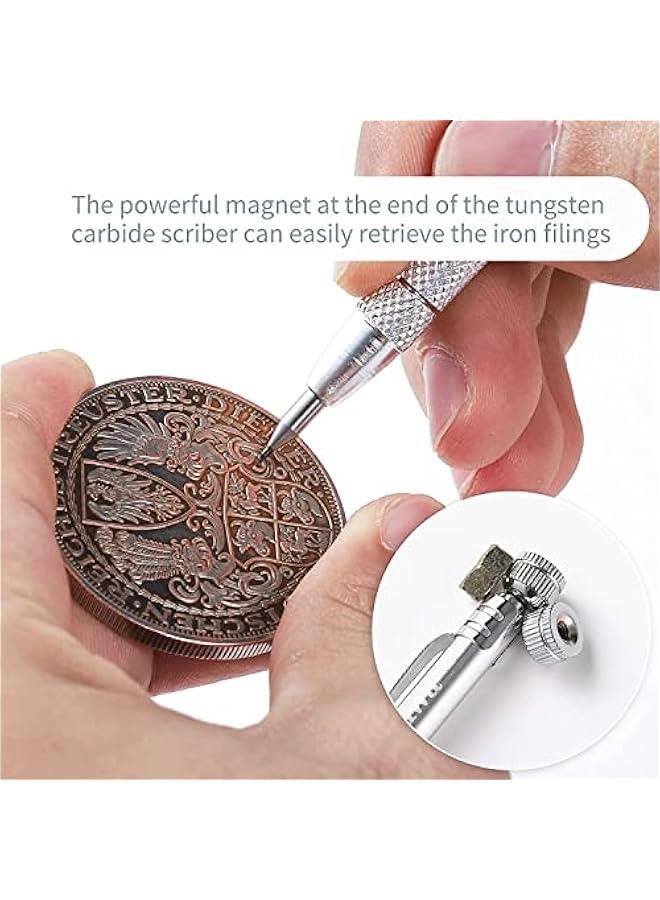 MOXO 4 Tungsten Carbide Scriber Set with Magnet and Replacement Ti for Gl Ceramics Metal  Aluminum Etching hinist Pen Kit - Image 4