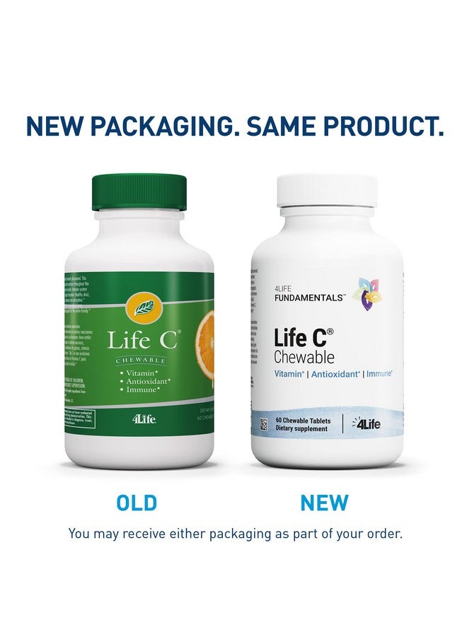 4life - Life C Features 7 Active Forms Of Natural Vitamin C For Immune Support Increased Nutrient Absorption And Antioxidant Benefits Citrus Flavor 60 Chewable Tablets - Image 1