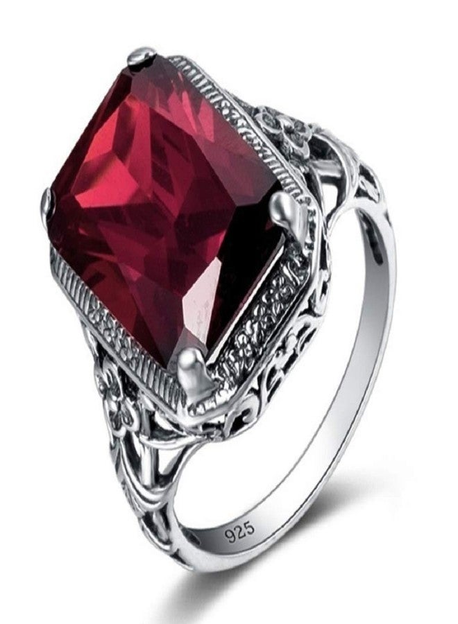 LRGKMCWTOB Elegant Huge Natural 3.5Ct Tanzanite 925 Silver Ruby Ring Women Wedding Engagement Size 6-10 (Size 7) - Image 2