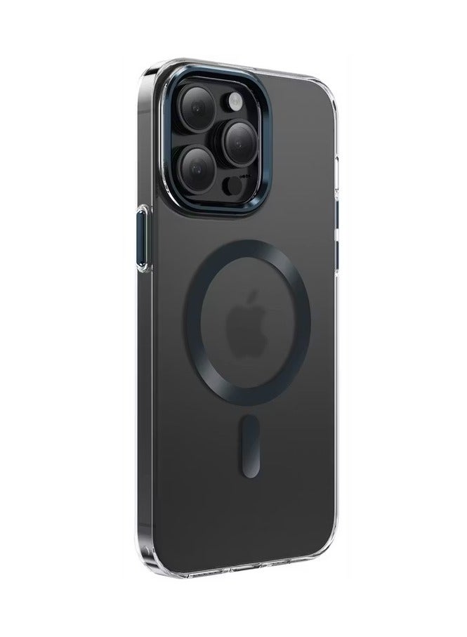 GREEN LION iPhone 15 Pro/Pro Max MagSafe Case Matte / Metal Camera Ring and Metal Button / Anti Scratch / Camera Protection / Anti Yellowing / Precise Cutouts / Anti Fingerprint - Dark Blue - Image 1