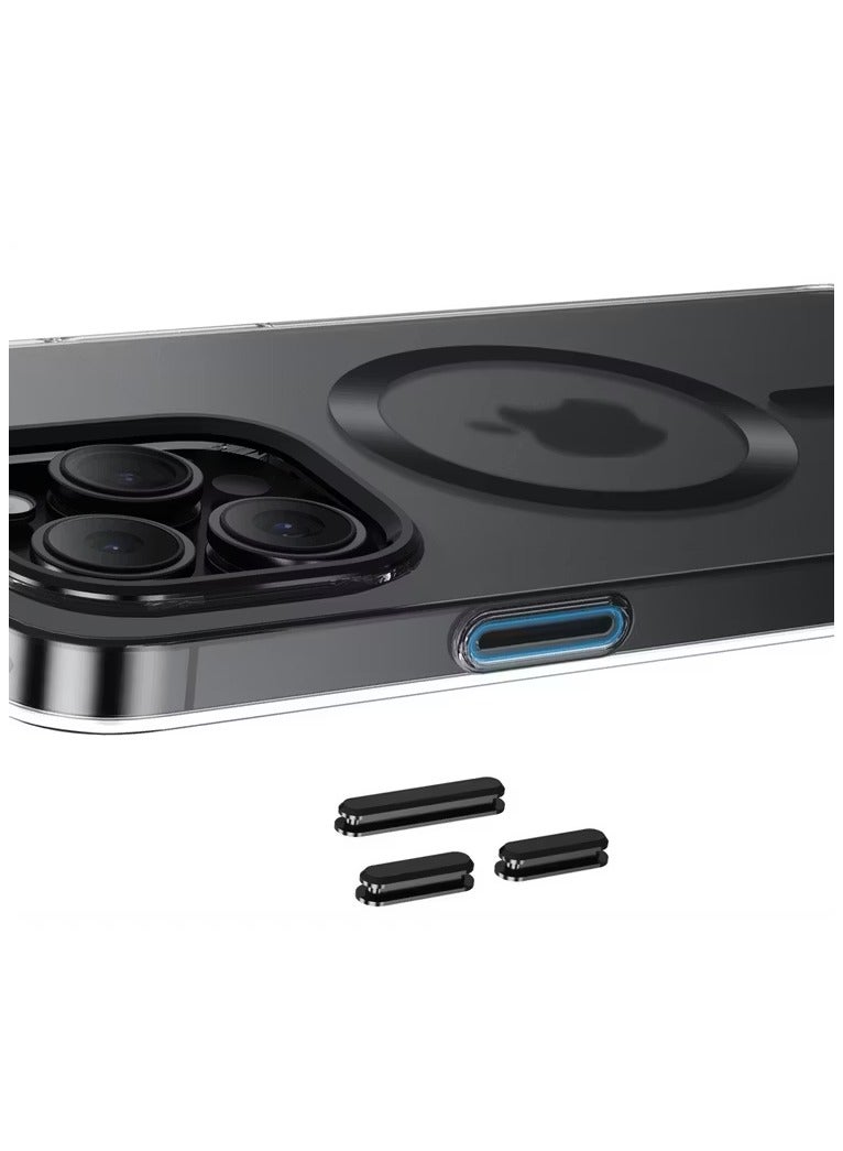 GREEN LION iPhone 15 Pro/Pro Max MagSafe Case Matte / Metal Camera Ring and Metal Button / Anti Scratch / Camera Protection / Anti Yellowing / Precise Cutouts / Anti Fingerprint - Dark Blue - Image 3