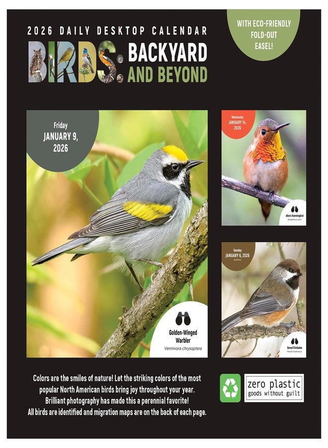 TF Publishing 2026 Birds: Backyard & Beyond Daily Desktop Calendar - Home and Office Organization - Small Desk Calendar 2026 w/Full-Color Tear-Off Pages and Standing Cardboard Easel - 5.25in x 5.25in - Image 3