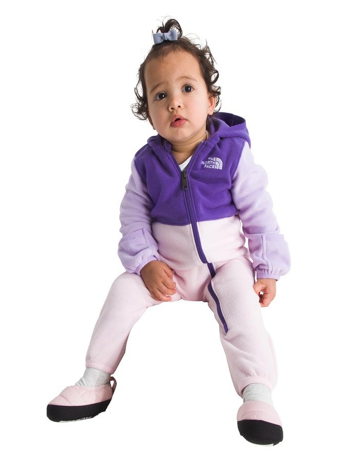 The North Face Baby Glacier One-Piece | Polar Fleece Onesie with Built-In Mitts & Booties for Baby Boys & Girls, Peak Purple/Lite Lilac/Pale Blossom, 12 Months - Image 1