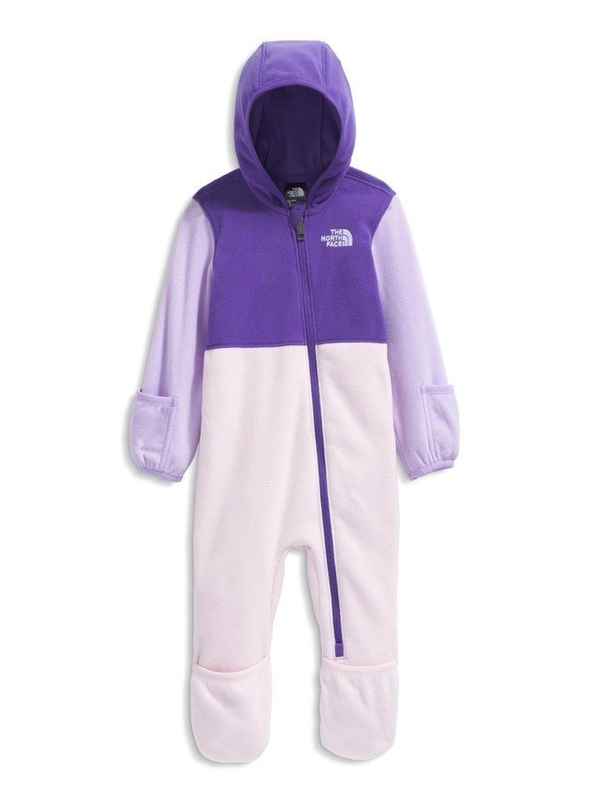 The North Face Baby Glacier One-Piece | Polar Fleece Onesie with Built-In Mitts & Booties for Baby Boys & Girls, Peak Purple/Lite Lilac/Pale Blossom, 12 Months - Image 2