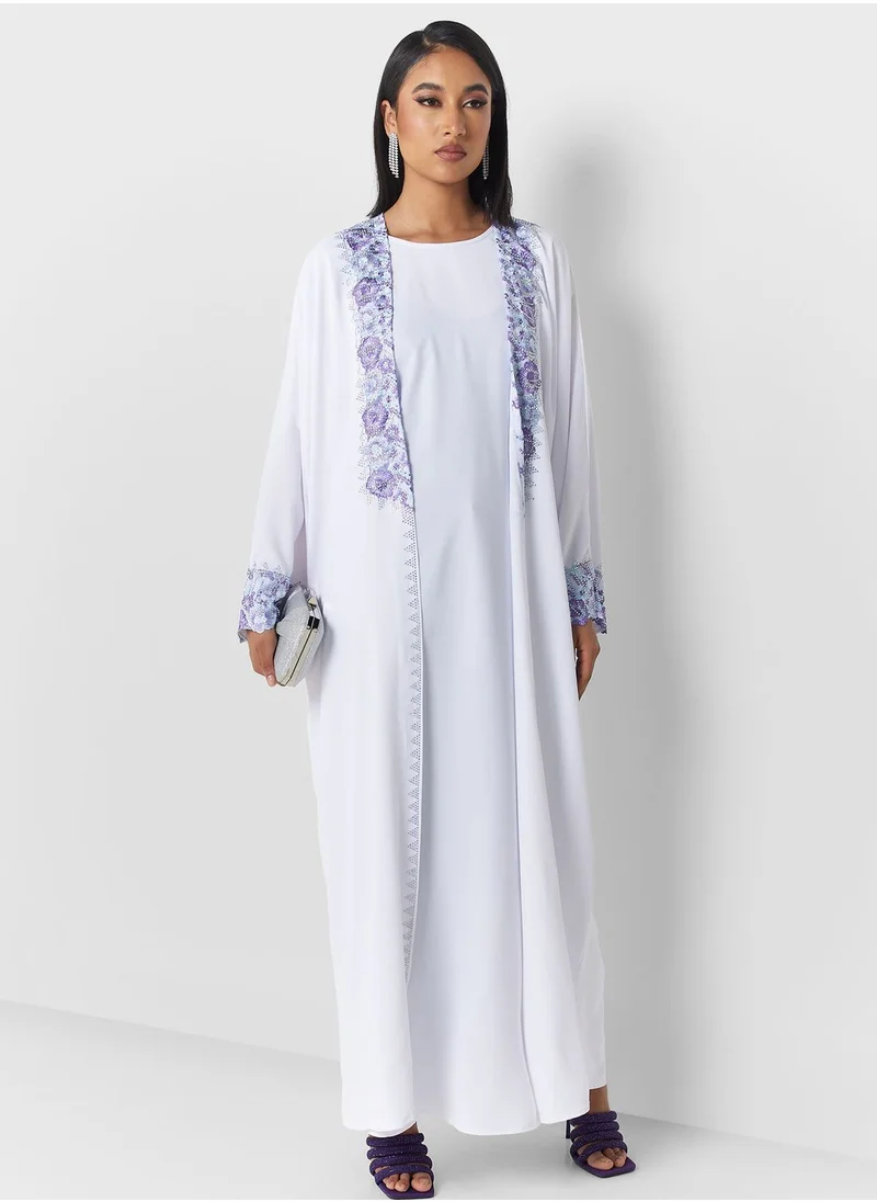 Khizana Embellished Detail Abaya With Inner