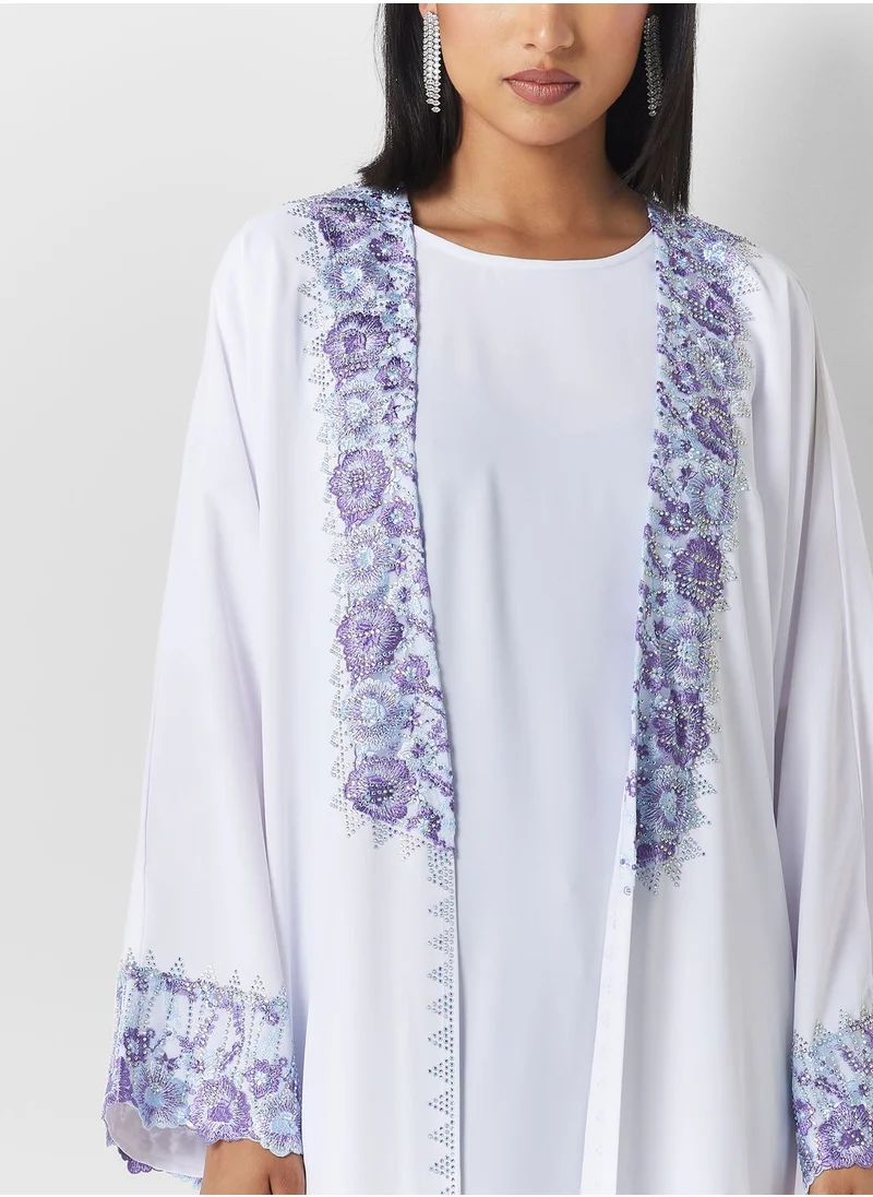 Khizana Embellished Detail Abaya With Inner