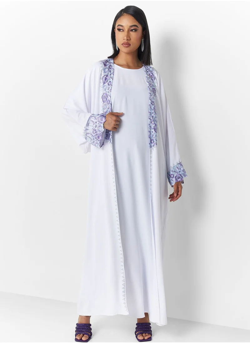 خزانة Embellished Detail Abaya With Inner