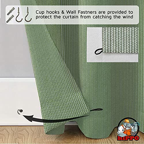 HIPPO 230 GSM Outdoor Sun Blocking Balcony Tab-Top Curtains Sun & UV Protection, Light Filtering 4.5FTX8FT Door Curtain (Moon-Stone) - Image 5