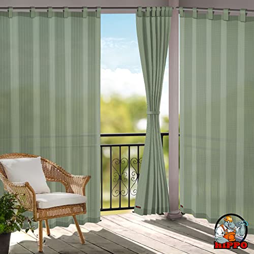 HIPPO 230 GSM Outdoor Sun Blocking Balcony Tab-Top Curtains Sun & UV Protection, Light Filtering 4.5FTX8FT Door Curtain (Moon-Stone) - Image 4