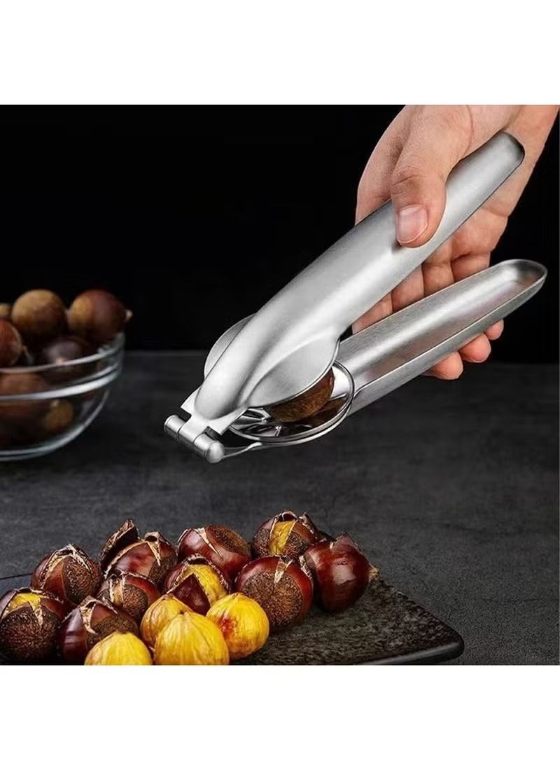 Generic - 1 Pcs Stainless Steel Chestnut Clip Peeler Nut Cracker Pecan Walnut Plier Opener 304 Stainless Steel Kitchen Tools Cutter,Nut Cracker Sheller Walnut Pliers - Image 1