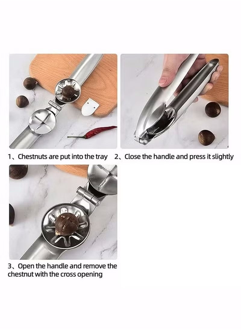 Generic - 1 Pcs Stainless Steel Chestnut Clip Peeler Nut Cracker Pecan Walnut Plier Opener 304 Stainless Steel Kitchen Tools Cutter,Nut Cracker Sheller Walnut Pliers - Image 1