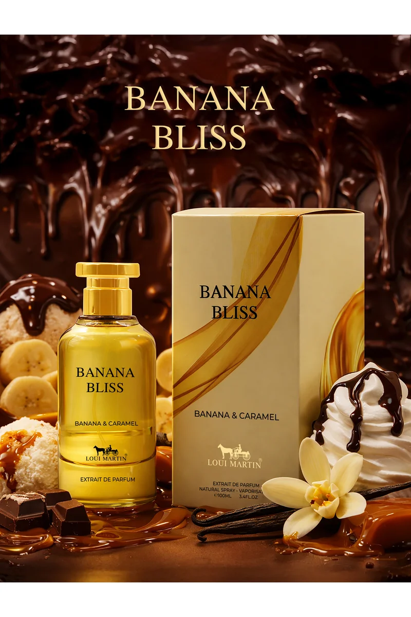 Loui Martin Banana Bliss Banana & Caramel Extrait De Parfum 100ml | Sweet Gourmand Fragrance with Vanilla & Musk | Long-Lasting Perfume