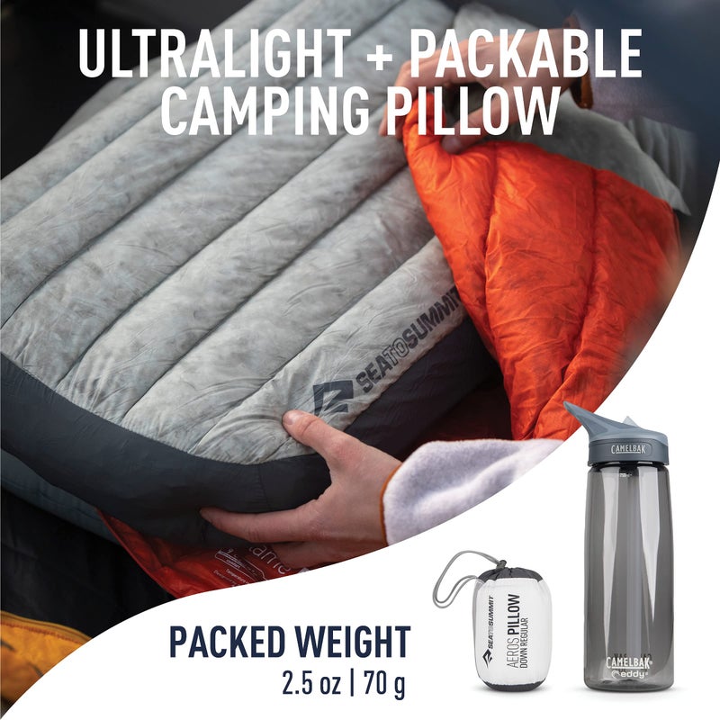 Sea to Summit Aeros Down Inflatable Pillow, Regular (13.4 x 9.4), Grey - Image 2
