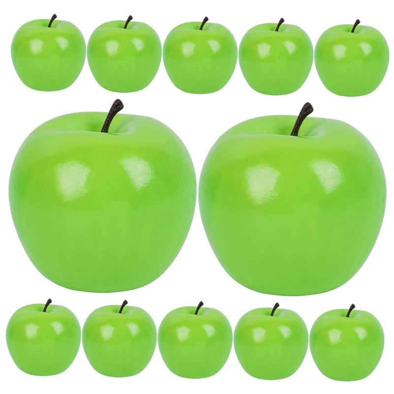 12pcs Green Foam Artificial Fruit Models Realistic Fake Fruits Home Kitchen Party Decor - Image 2