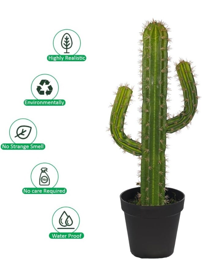Yatai - YATAI Artificial Cactus Plants, Lifelike Artificial Plants, Sturdy & Long-Lasting Fake Tree Plant, Vibrant Green Easy Care & No Maintenance For Fake Plants Ideal for Home & Office Decor (85cm) - Image 1